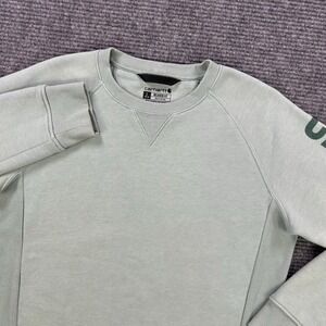 Carhartt Relaxed Fit Crewneck Sweatshirt Girls Large 12-14 Sage Green Casual